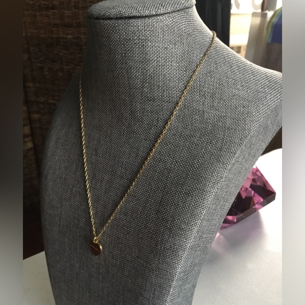 NOMINAL LETTER  HEART CHARM 18K GOLD NECKLACE NWOT NO BOX NO DUST BAG - Picture 5 of 15